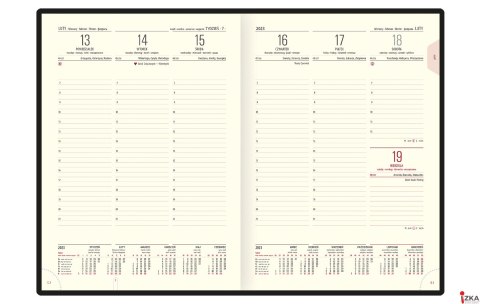 Kalendarz A-4 CLASSIC książkowy (C1), 09 - czarny karo 2025 TELEGRAPH