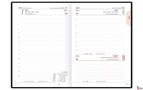 Kalendarz A5 STANDARD książkowy (KS1), 15 - grafit fabric 2024 TELEGRAPH