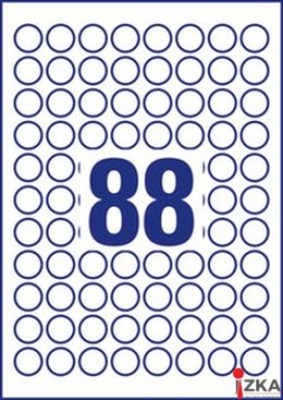 Etykiety o nietypowych kształtach, A4, 10 ark./op., Q20 mm, okrągłe, trwałe, AVERY ZWECKFORM, 6222.10.01