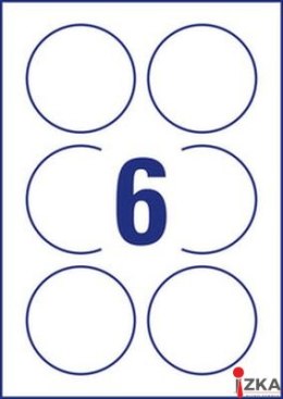 Etykiety o nietypowych kształtach, A4, 10 ark./op., Q80 mm, okrągłe, trwałe, AVERY ZWECKFORM, 6229.10.01 6229-10 biale