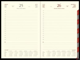 Kalendarz Cross z gumką i ażurową datówką A4 dzienny p. kremowy Nr kat. 204 A4DRK srebrny 2024 WOKÓŁ NAS