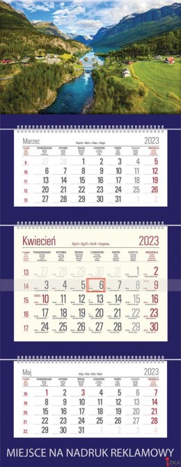 Kalendarz Trójdzielny z główką (T12) WSCHÓD- granat 2024 TELEGRAPH