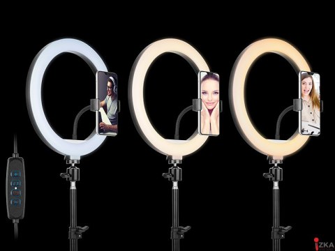 Lampa pierścieniowa TRACER RING 30cm ze statywem 210cm TRAOSW46745