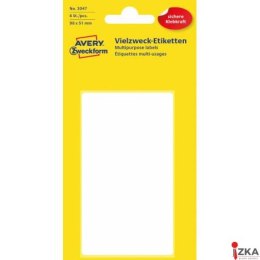 Minietykiety do opisywania ręcznego 98 x 51 mm, trwałe etykiety papierowe, białe etykiety samoprzylepne 6 etyk. /op., Avery 3047