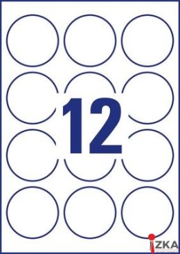 Etykiety o nietypowych kształtach, A4, 10 ark./op., Q60 mm, białe, AVERY ZWECKFORM, L3416-10