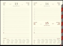 Kalendarz Cross z gumką i ażurową datówką B5 dzienny p. kremowy Nr kat. 204 B5DRK granat 2024 WOKÓŁ NAS