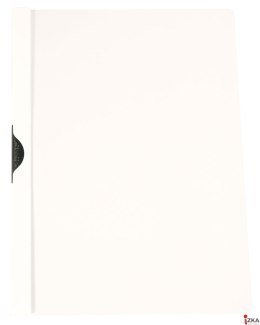 Skoroszyt Q-CONNECT z metalowym klipsem, PP, A4, 200/350mikr., biały