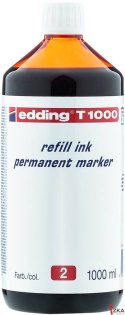 Tusz do markerów permanentnych 1000 ml czerwony EDDING T1000/002/CZ