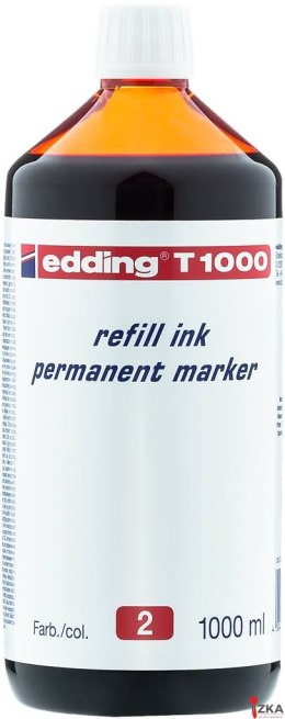 Tusz do markerów permanentnych 1000 ml czerwony EDDING T1000/002/CZ