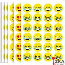 Etykiety A4 25 ark. , kółka 40mm żółte Buźka mix EMOTYKIETY