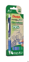 Pióro kulkowe ENERGEL ECO (kpl.4szt - zielony, 3x niebieski) BL77E-ST4DCCCPL PENTEL