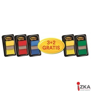 Zestaw promocyjny zakładek POST-IT (680 -P5+2), PP, 25,4x43,2mm, mix kolorów, 3+2 GRATIS